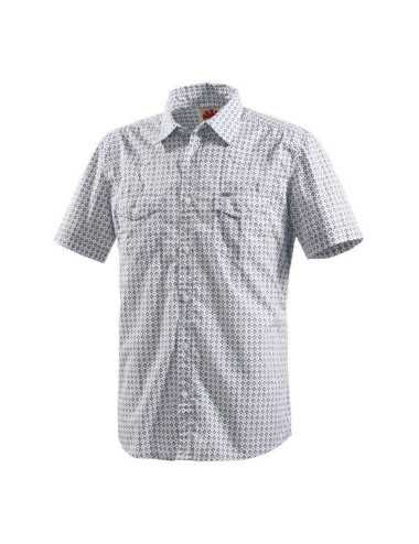 Camicia bianca con ricami manica corta - Camicie Uomo