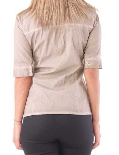 Camicia manica 3/4 beige in misto cotone - Camicie & Maglie Donna