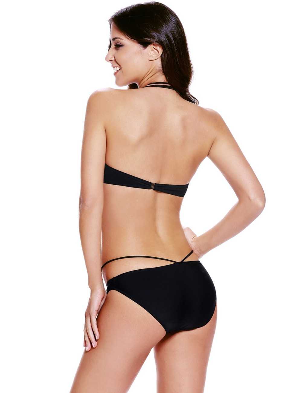 Bikini Nero costume donna due pezzi stringato - Abbbigliamento Mare Donna