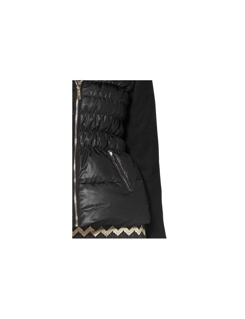 Piumino donna Amanda Ryan nero con manica in tessuto lana - Giacche & Cappotti Donna