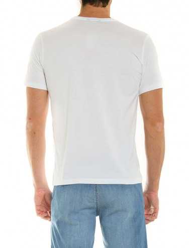 Jeans t-shirt bianca denim in cotone con stampa - T-shirt & Polo Uomo