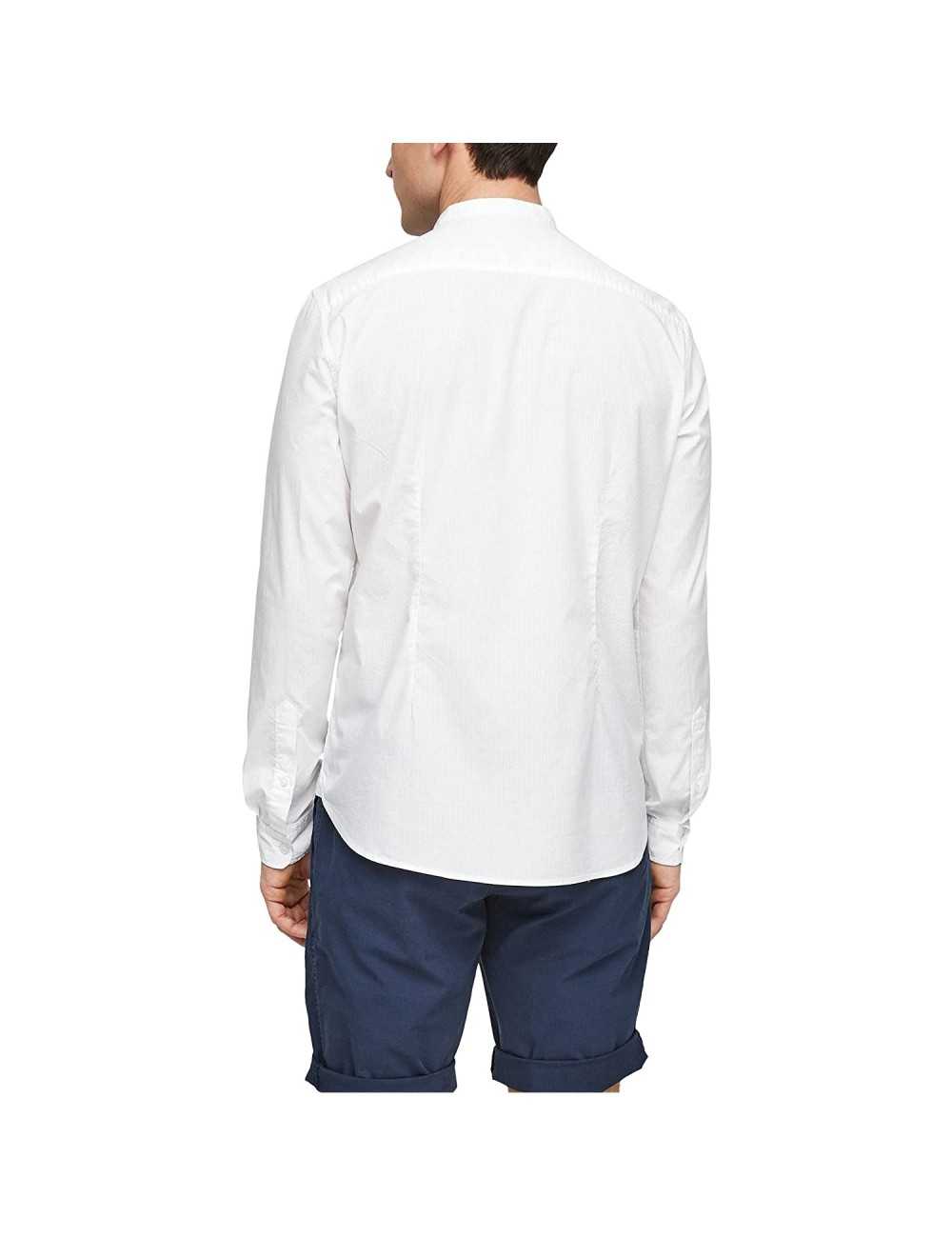 S.Oliver Camicia Uomo slim fit coreana bianca in cotone - Camicie Uomo