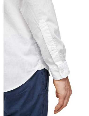 S.Oliver Camicia Uomo slim fit coreana bianca in cotone - Camicie Uomo