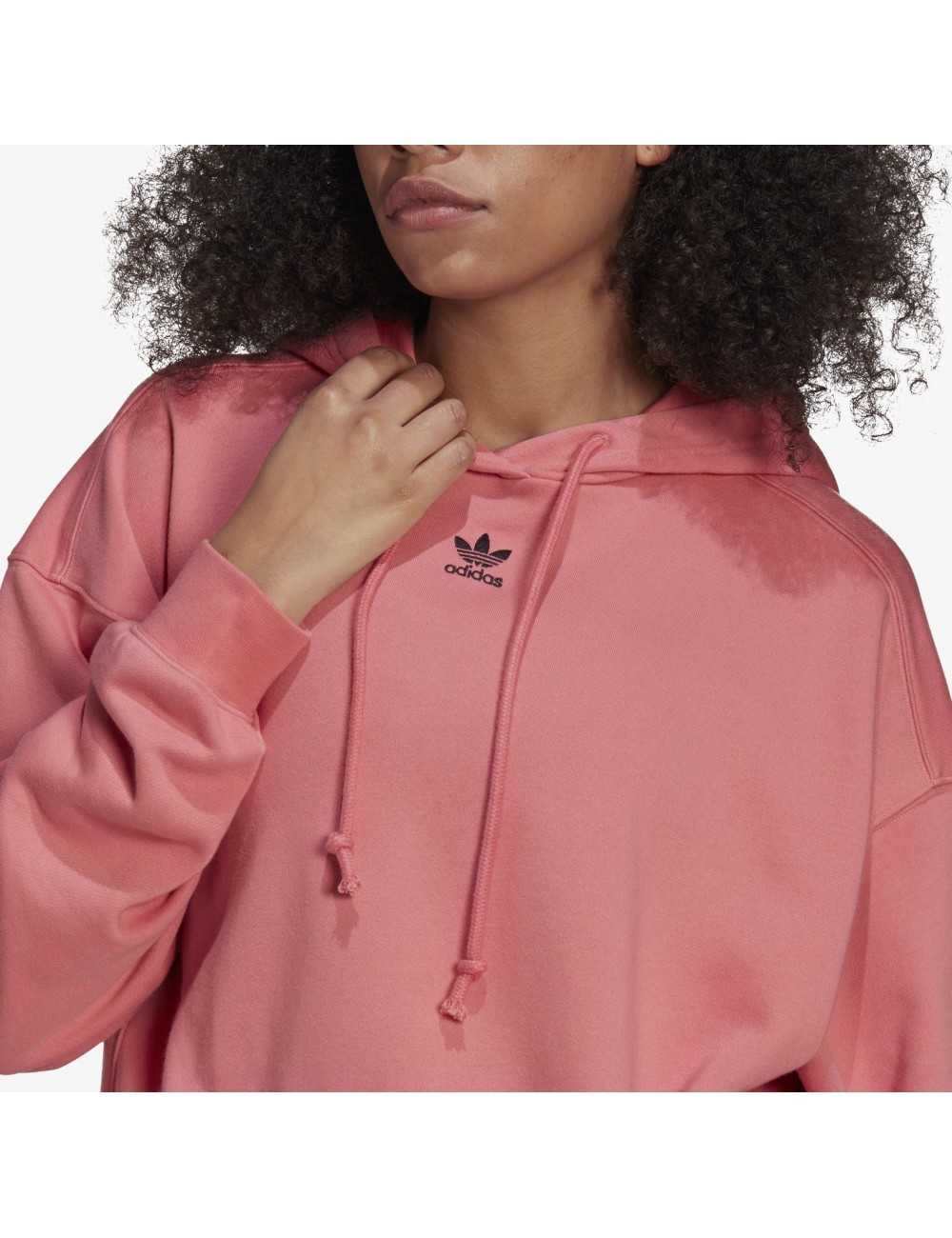 Felpa Adidas originals Essential donna con cappuccio pink - Felpe Donna