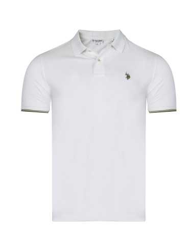 U.S Polo Assn. nspe polo uomo bianco logo - T-shirt & Polo Uomo